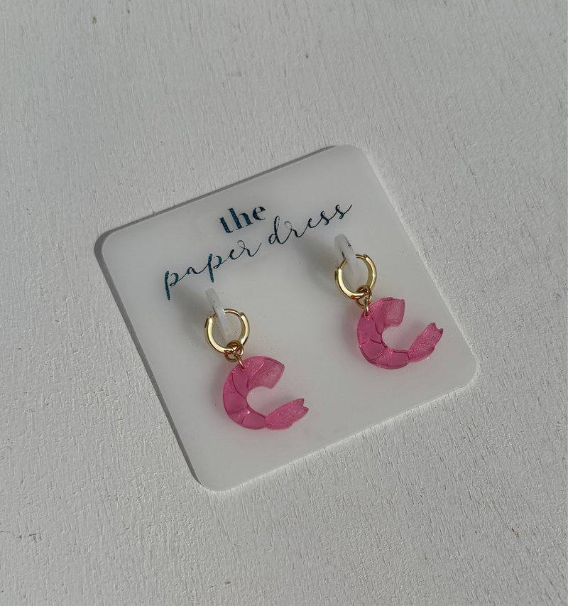 SHRIMP CHARM HOOPS