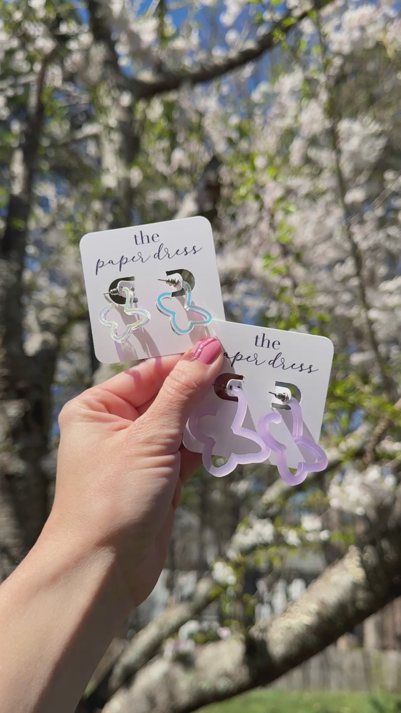 BUTTERFLY HOOP EARRINGS